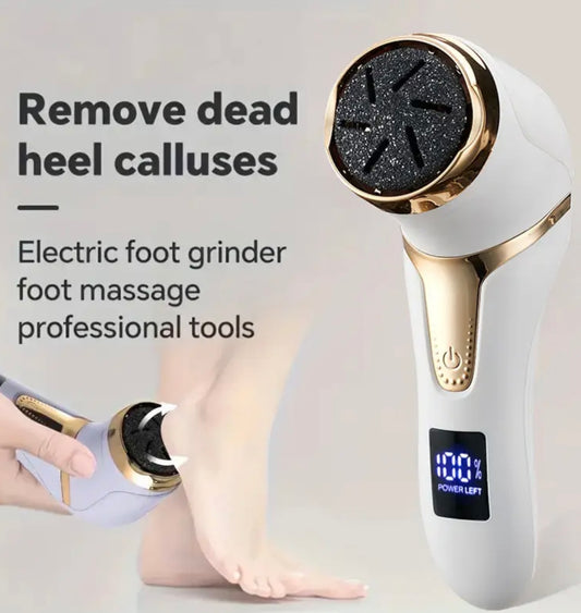 Veloura Radiance Electric Foot Scrubber – Rechargeable Callus Remover for Women with 2 Speeds & LCD Display | Smooth, Soft Feet | Ideal Self‑Care Gift